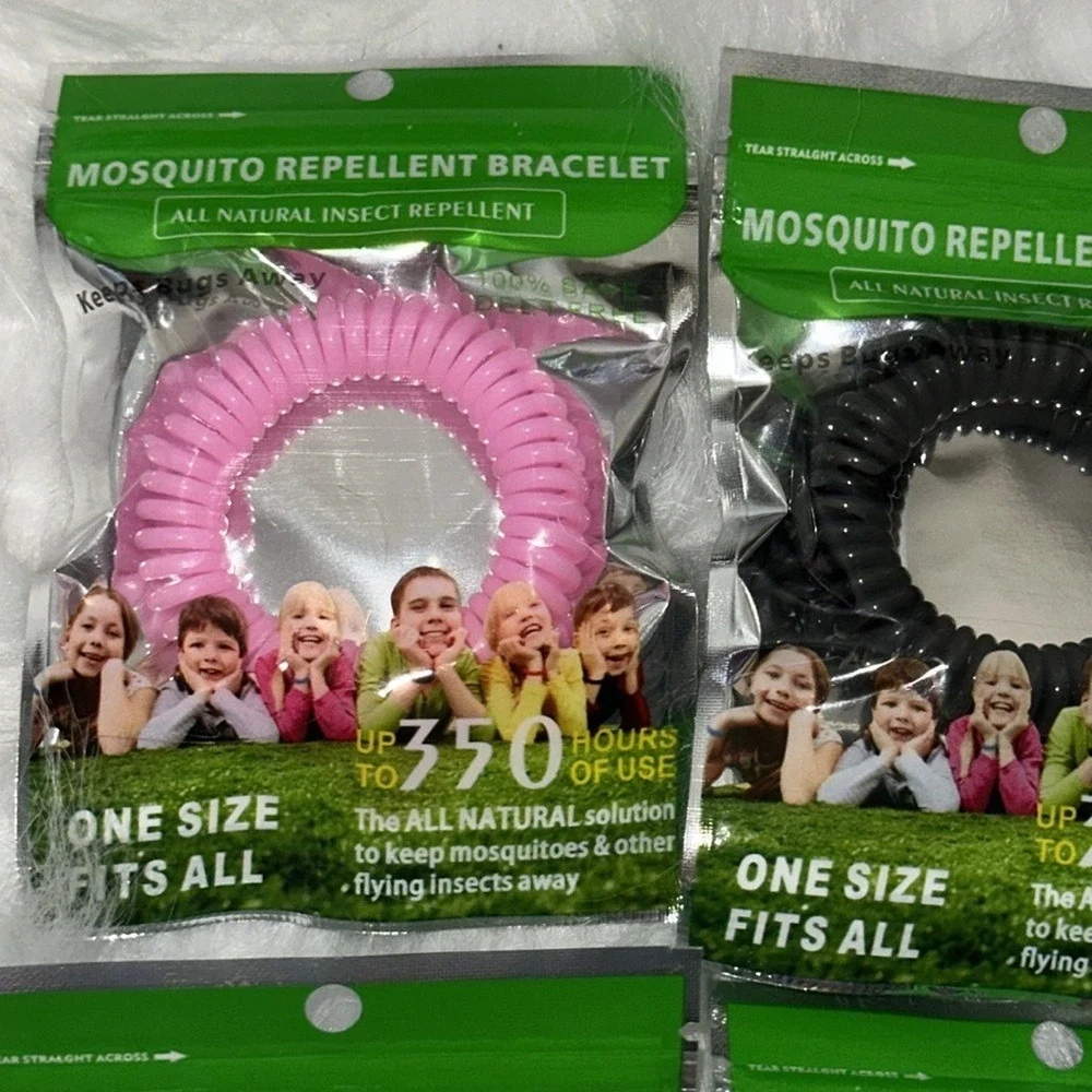 6‎ Pack All Natural Mosquito Repellent Bracelets DEET Free 350 Hours Multi-Color